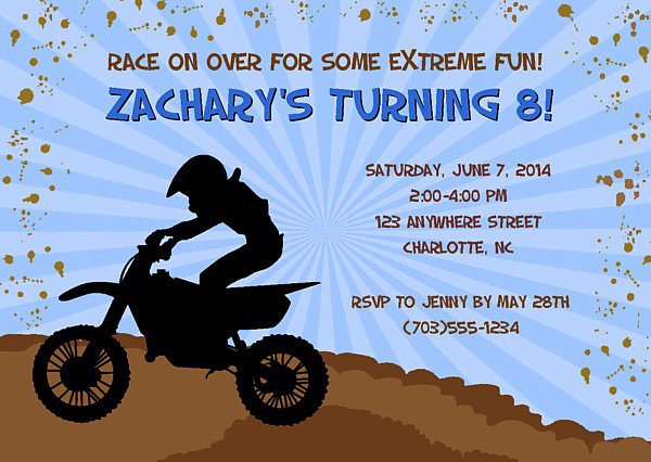 Free Dirt Bike Birthday Party Invitations
