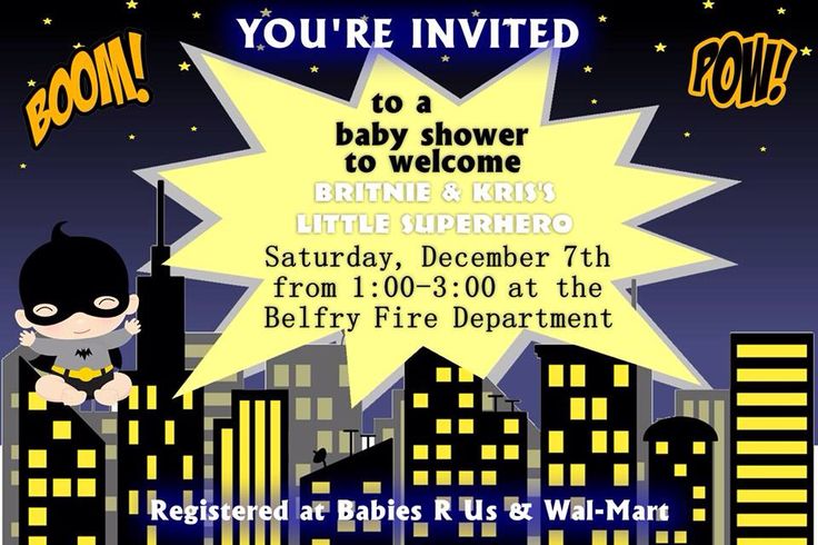 Free Printable Batman Baby Shower Invitations