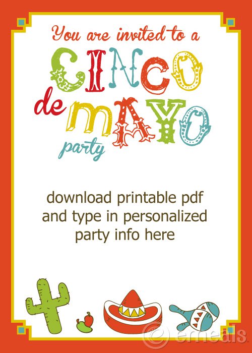 Printable Cinco De Mayo Invitations Invitation Design Blog