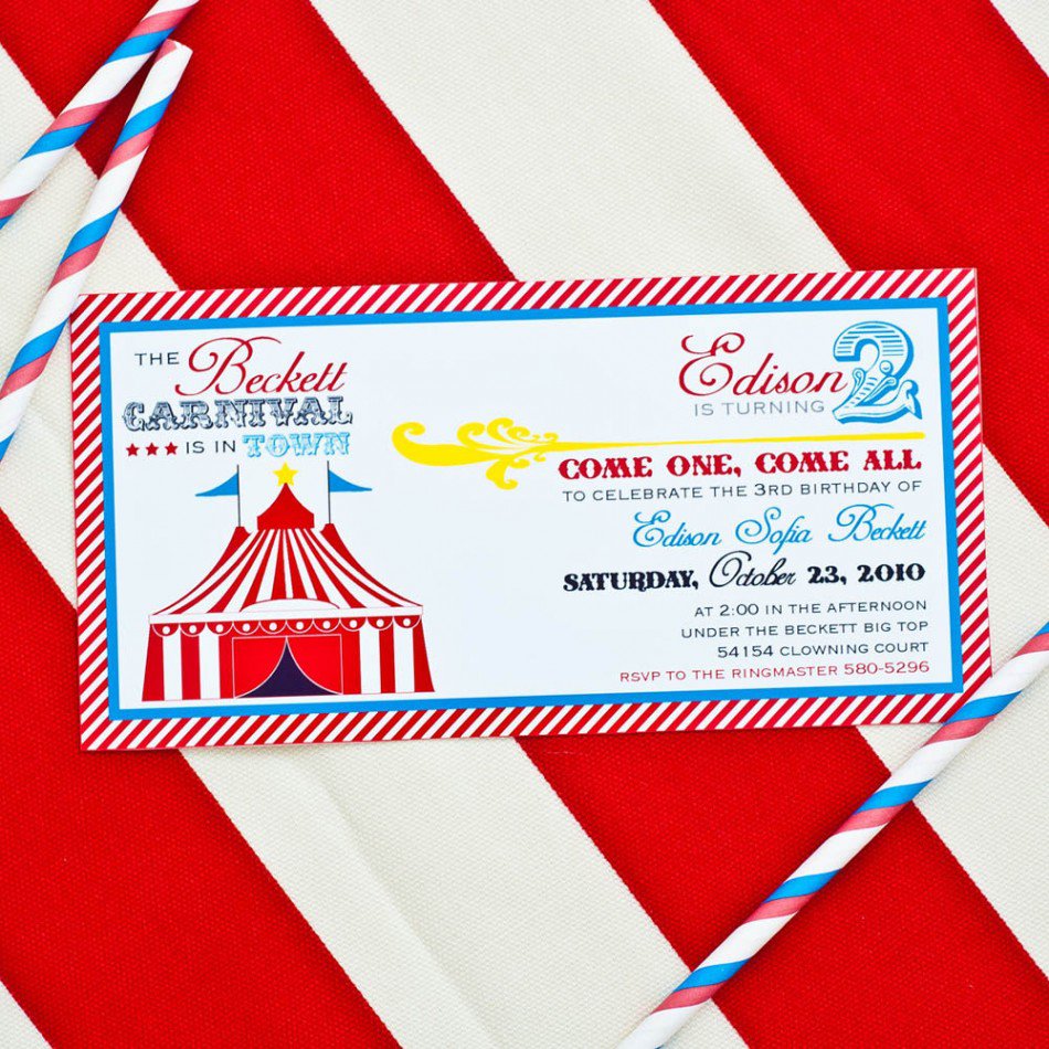 Free Printable Vintage Circus Party Invitations