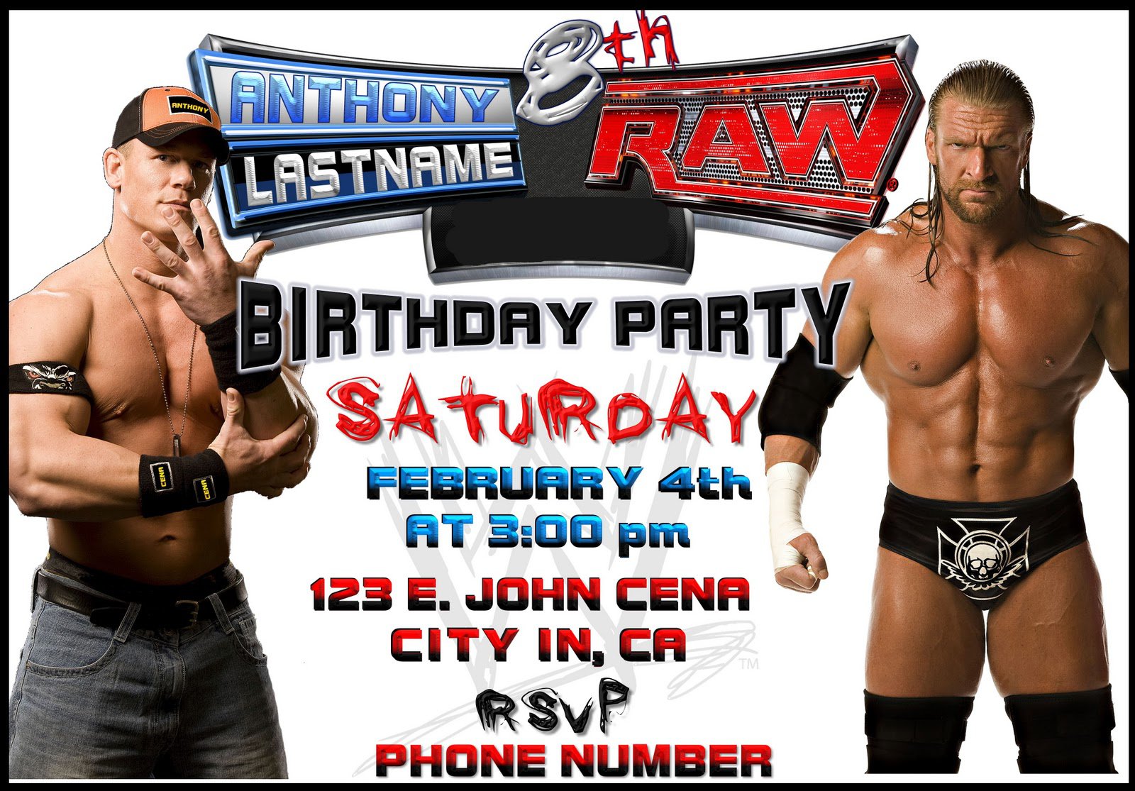 Free Wwe Wrestling Birthday Invitations