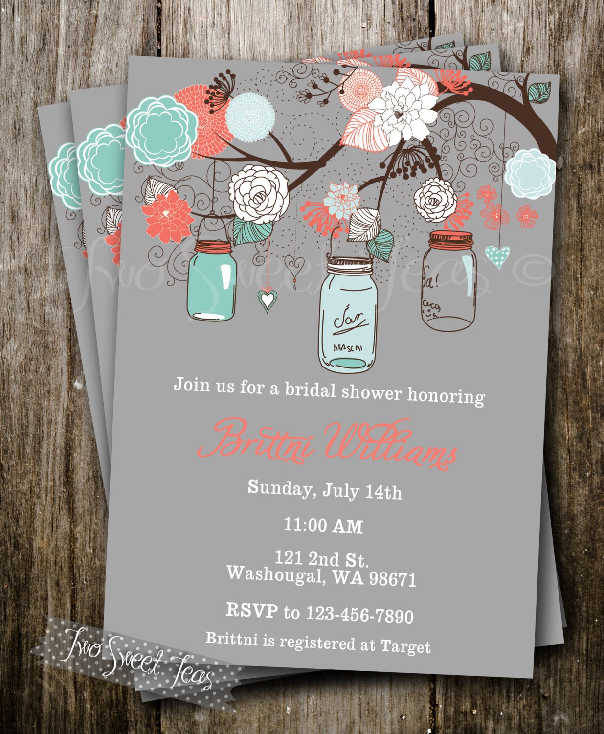 French Country Wedding Shower Invitations