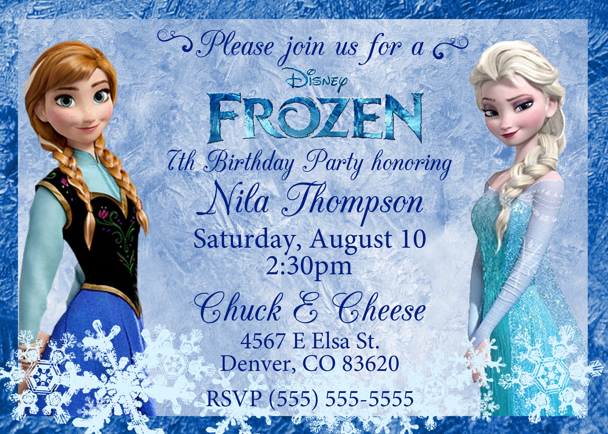 Frozen Bday Invitations