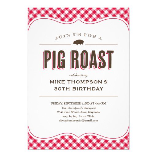 Funny Pig Roast Invitations