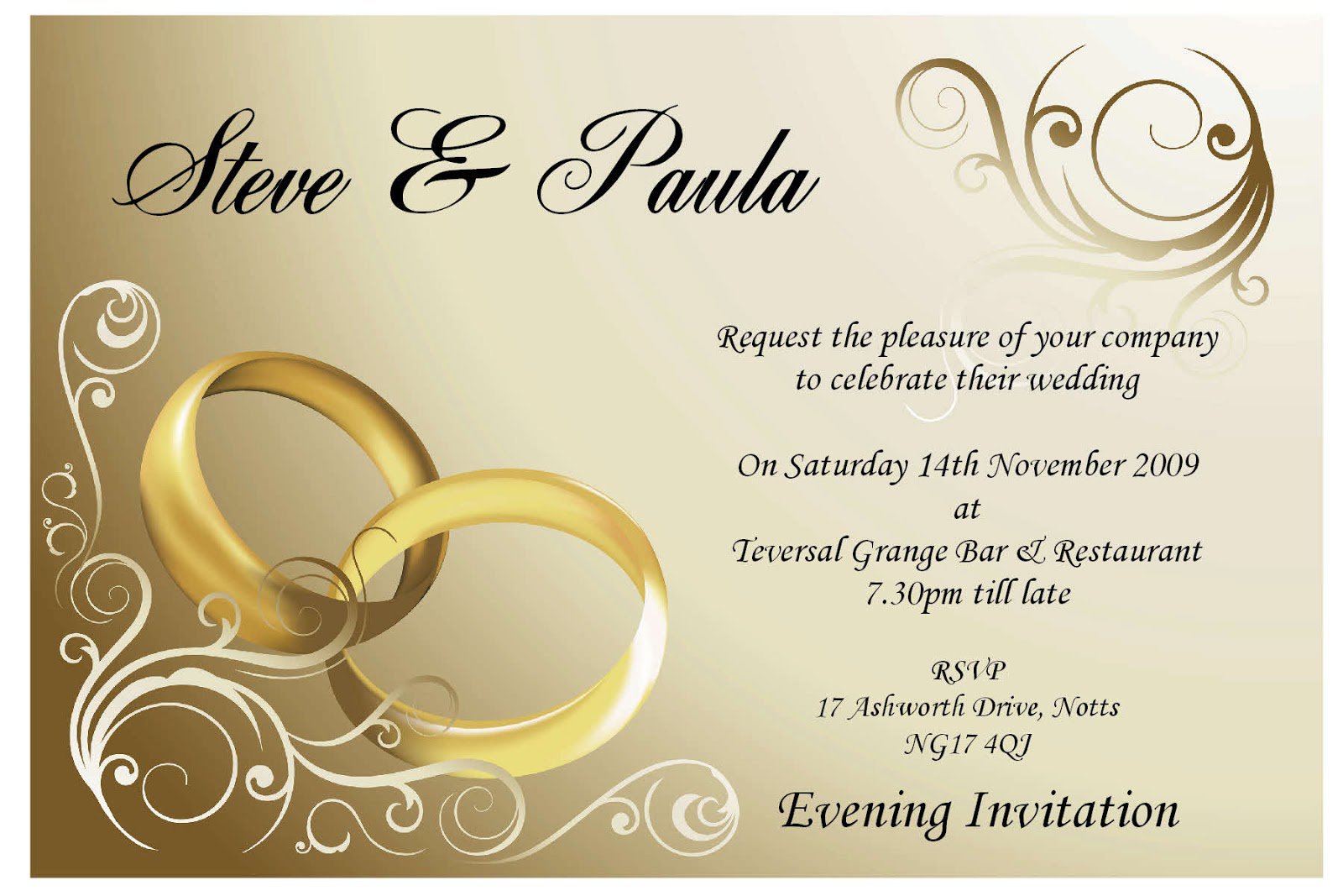 Gold And White Invitation Background