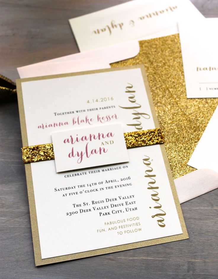 Gold Sparkle Invitations