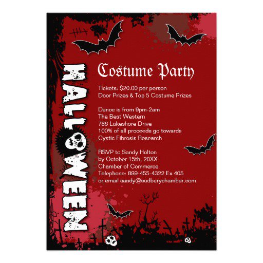 Halloween Costume Invitation Text