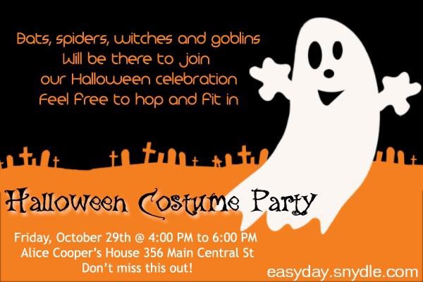Halloween Costume Party Invitation Wording Ideas