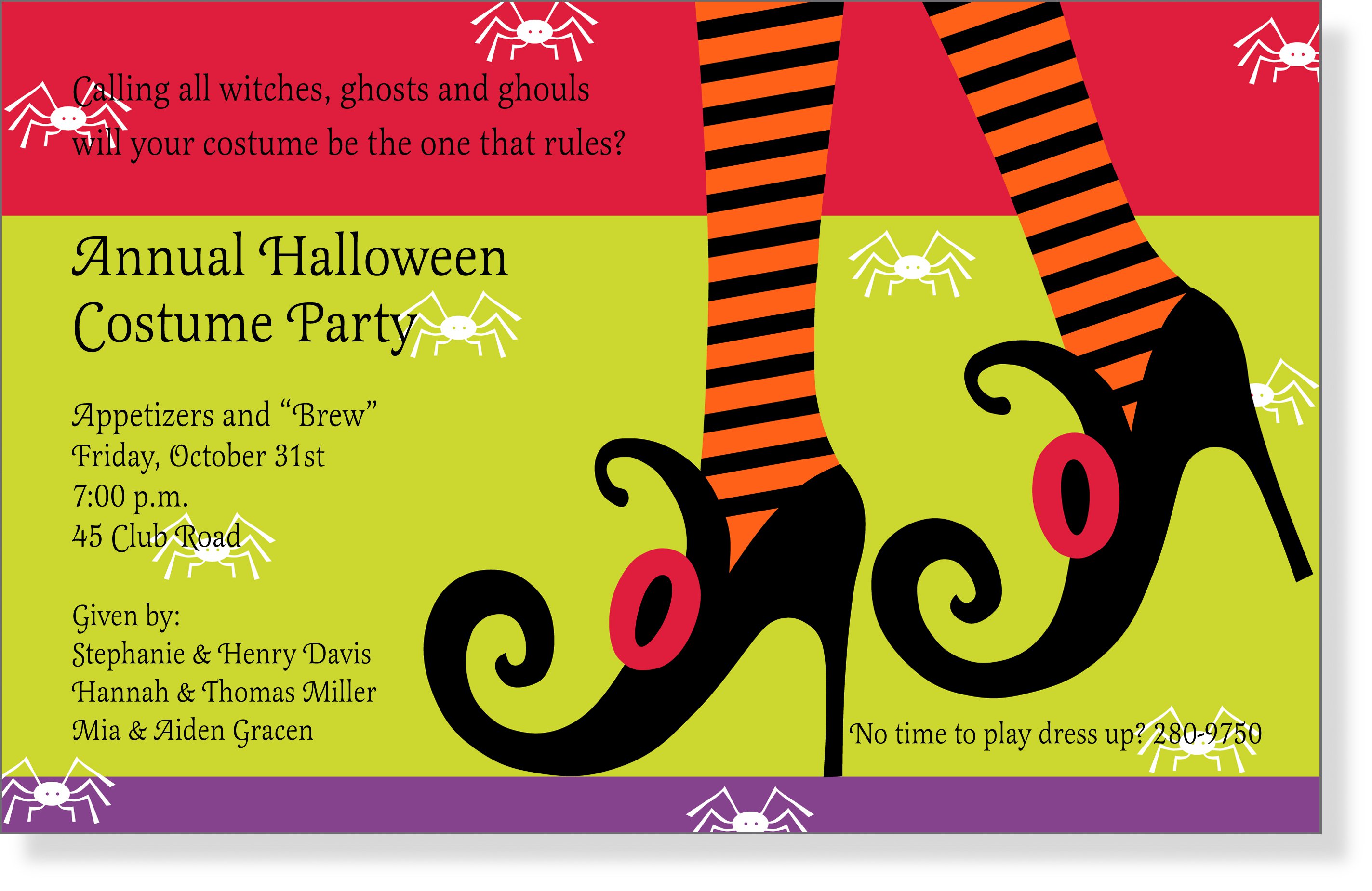 Halloween Party Invitation Wording Byob