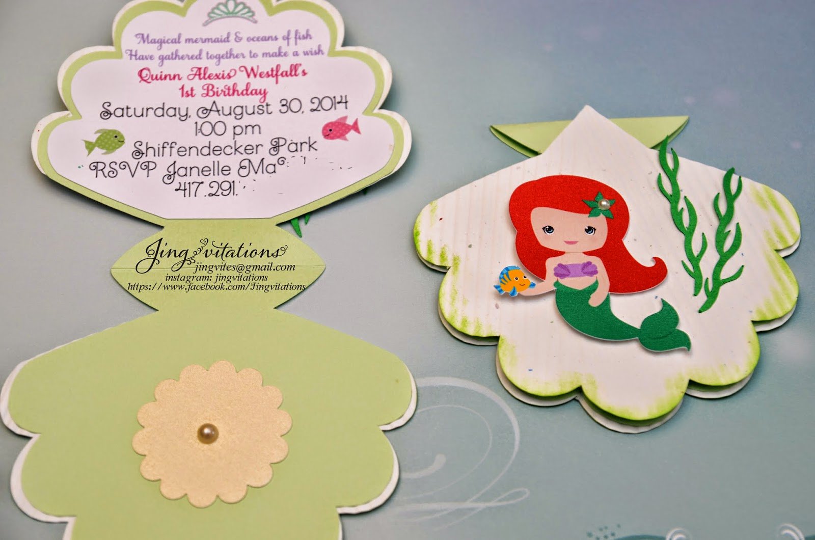 Handmade Little Mermaid Invitations