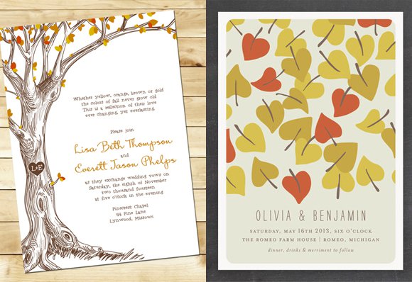 Harvest Themed Wedding Invitations