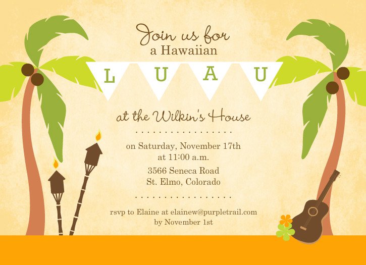 Hawaiian Party Invitations Templates Free