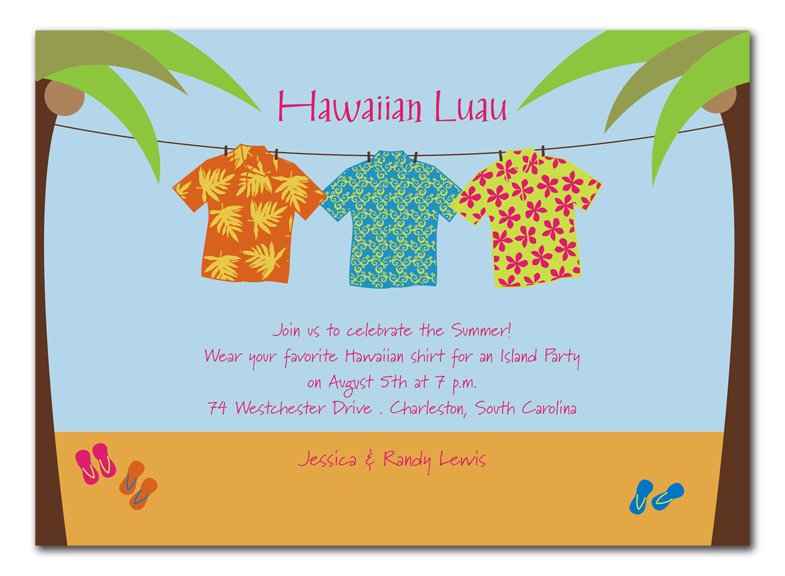 Hawaiian Shirt Invitations