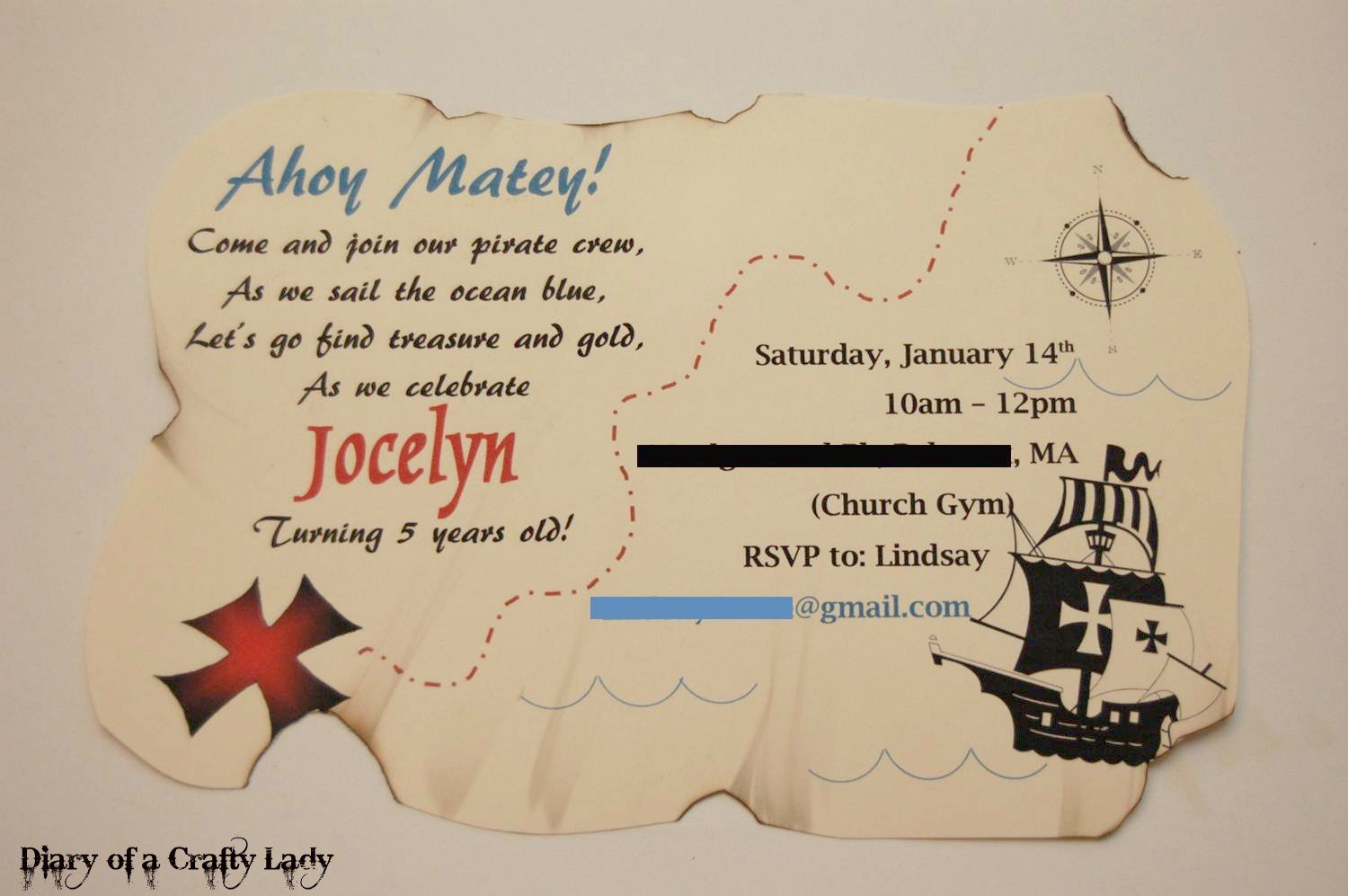 Homemade Pirate Invitations