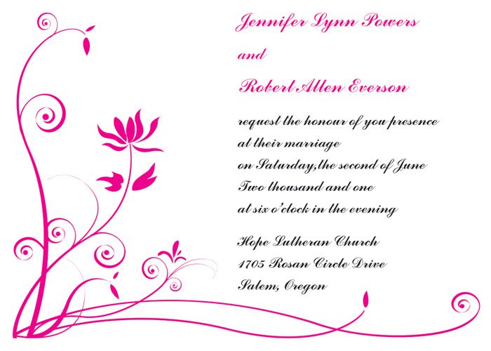 Hot Pink Black And White Wedding Invitations