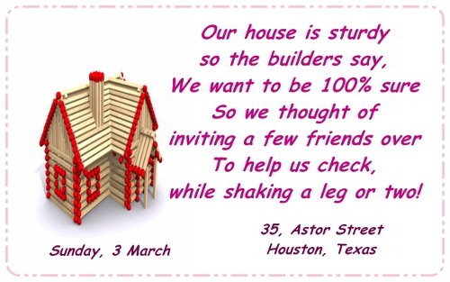 Housewarming Invitation Quotes In English
