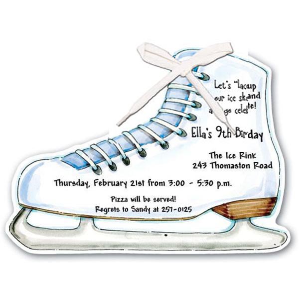 Ice Skating Birthday Invitations Wording
