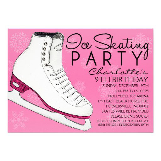 Ice Skating Birthday Party Invitations Free