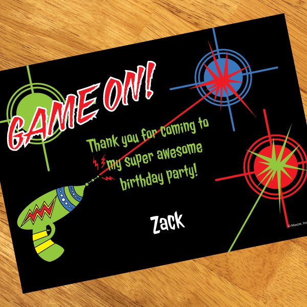 Invitations Laser Tag Thank You