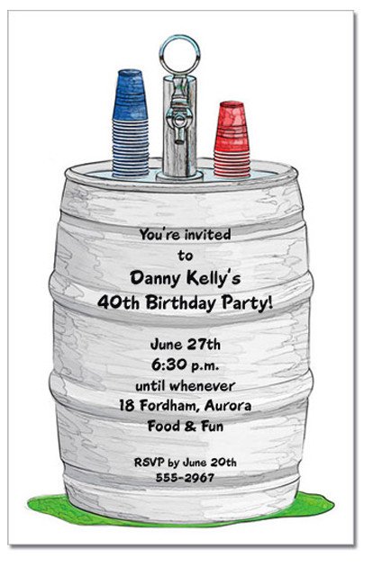 Keg Party Invitations For Men