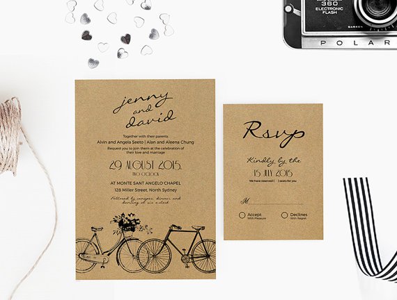 Kraft Paper Wedding Invitation Kits