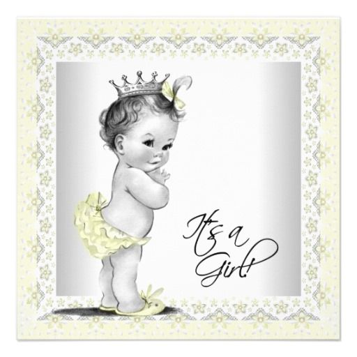 Lavender Gray And Yellow Baby Shower Invitations