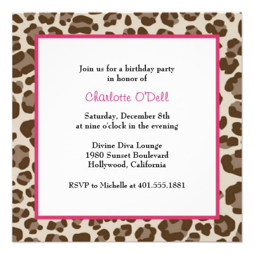 Leopard Print Party Invitations Uk