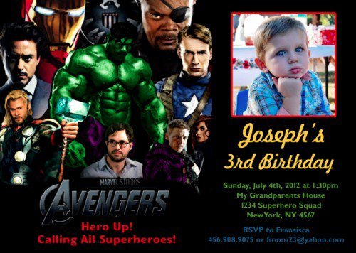 Loki Avengers Birthday Party Invitation