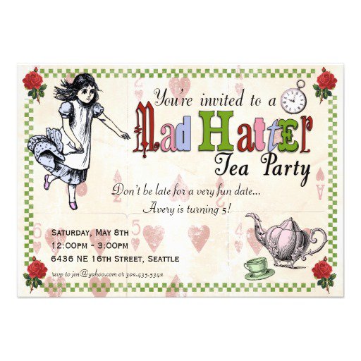 Mad Hatter Party Invitations