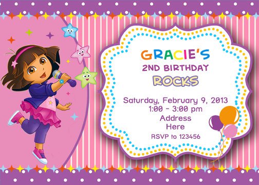 Make Your Own Dora Invitations