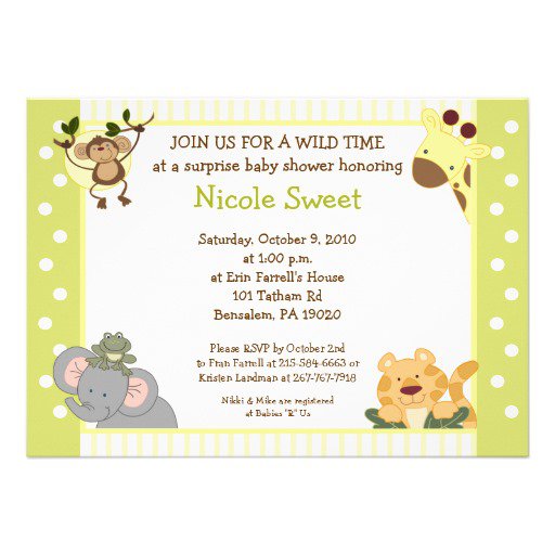 Make Your Own Jungle Baby Shower Invitations