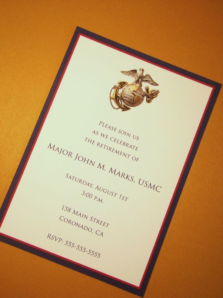 Marine Corps Retirement Invitations