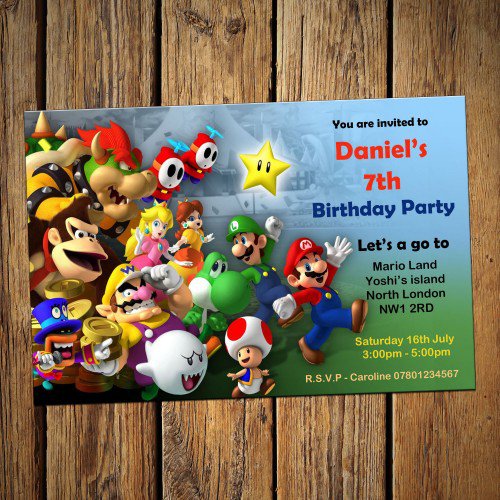 Mario Party Invitations Uk