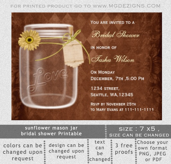 Template Of A Mason Jar To Use On A Wedding Invitations 2
