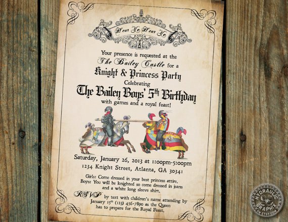 Medieval Times Birthday Invitation