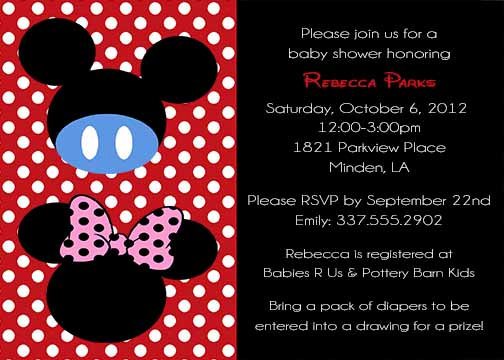 Mickey And Minnie Mouse Invitations For Twins