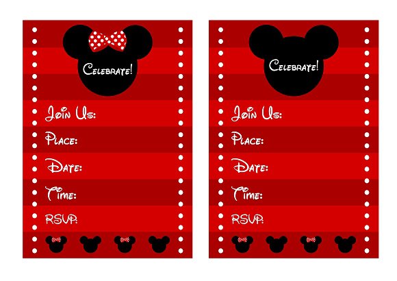 Mickey And Minnie Personalized Invitations