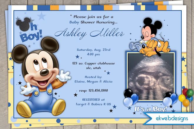 Mickey Mouse Baby Shower Invitations Printable