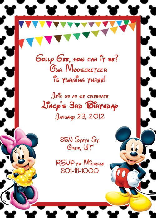 Mickey Mouse Clubhouse Birthday Party Invitations Free