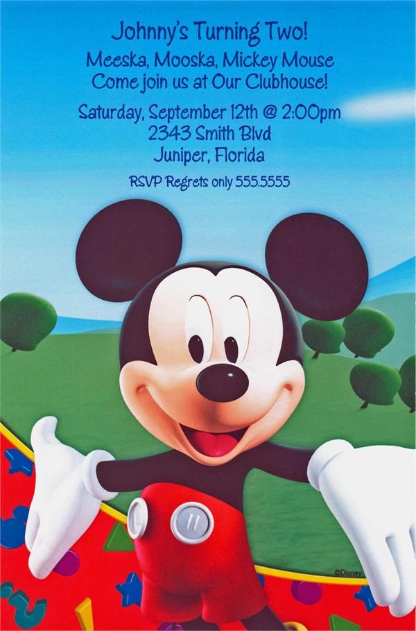 Mickey Mouse Clubhouse Invitations Pinterest