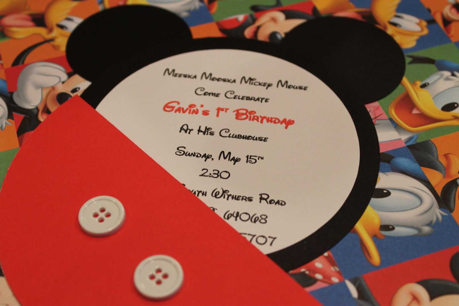 Mickey Mouse Invitations Handmade