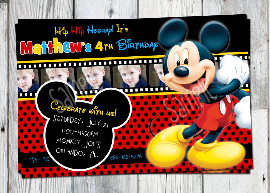 Mickey Mouse Printable Birthday Party Invitations