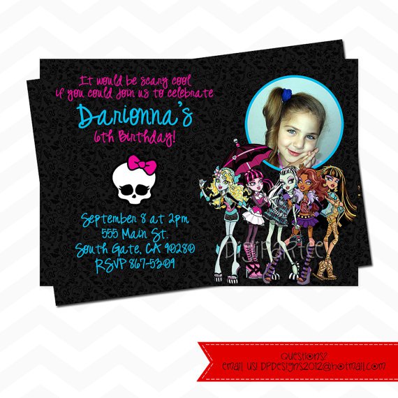 Monster High Birthday Invitation Wording