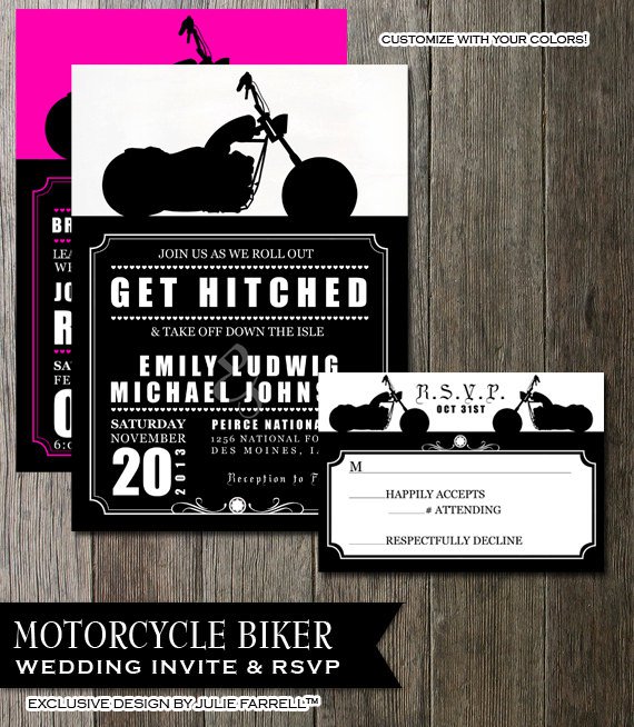 Motorcycle Wedding Invitation Wording