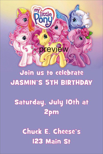 My Little Pony Party Invitation Ideas
