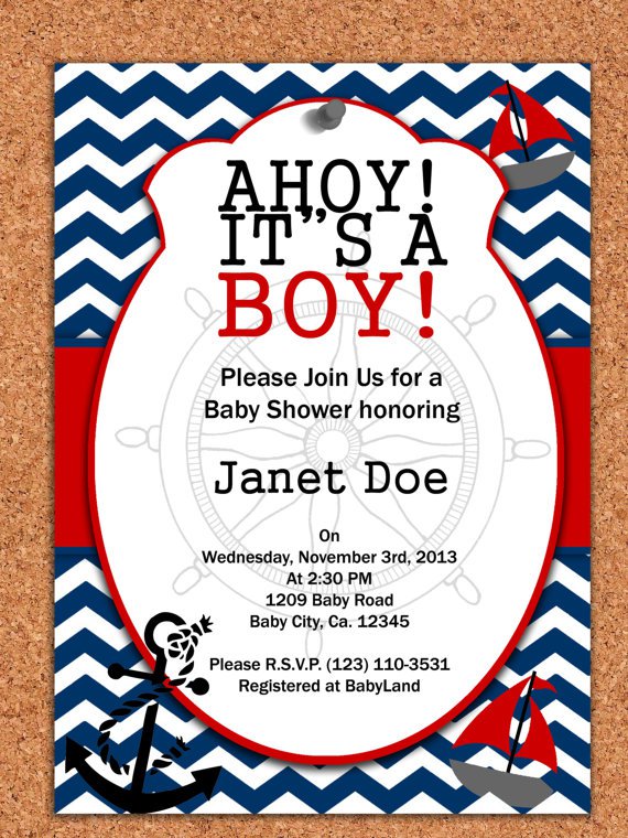 Nautical Baby Shower Invitations Printable