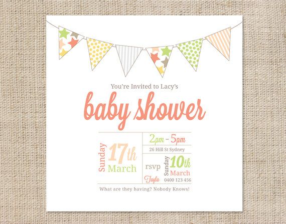 Neutral Baby Shower Invitations Templates Editable