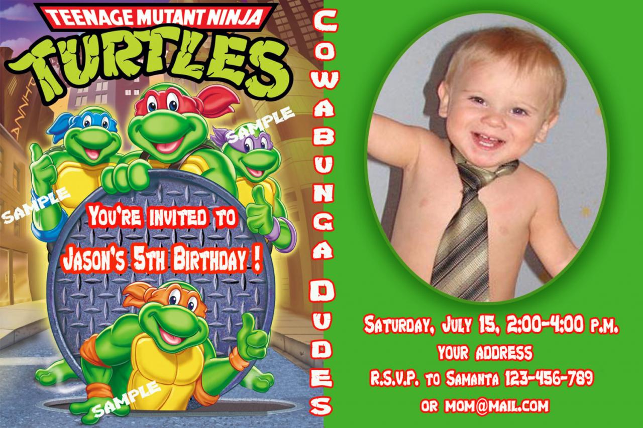 Ninja Turtle Party Invitation Templates