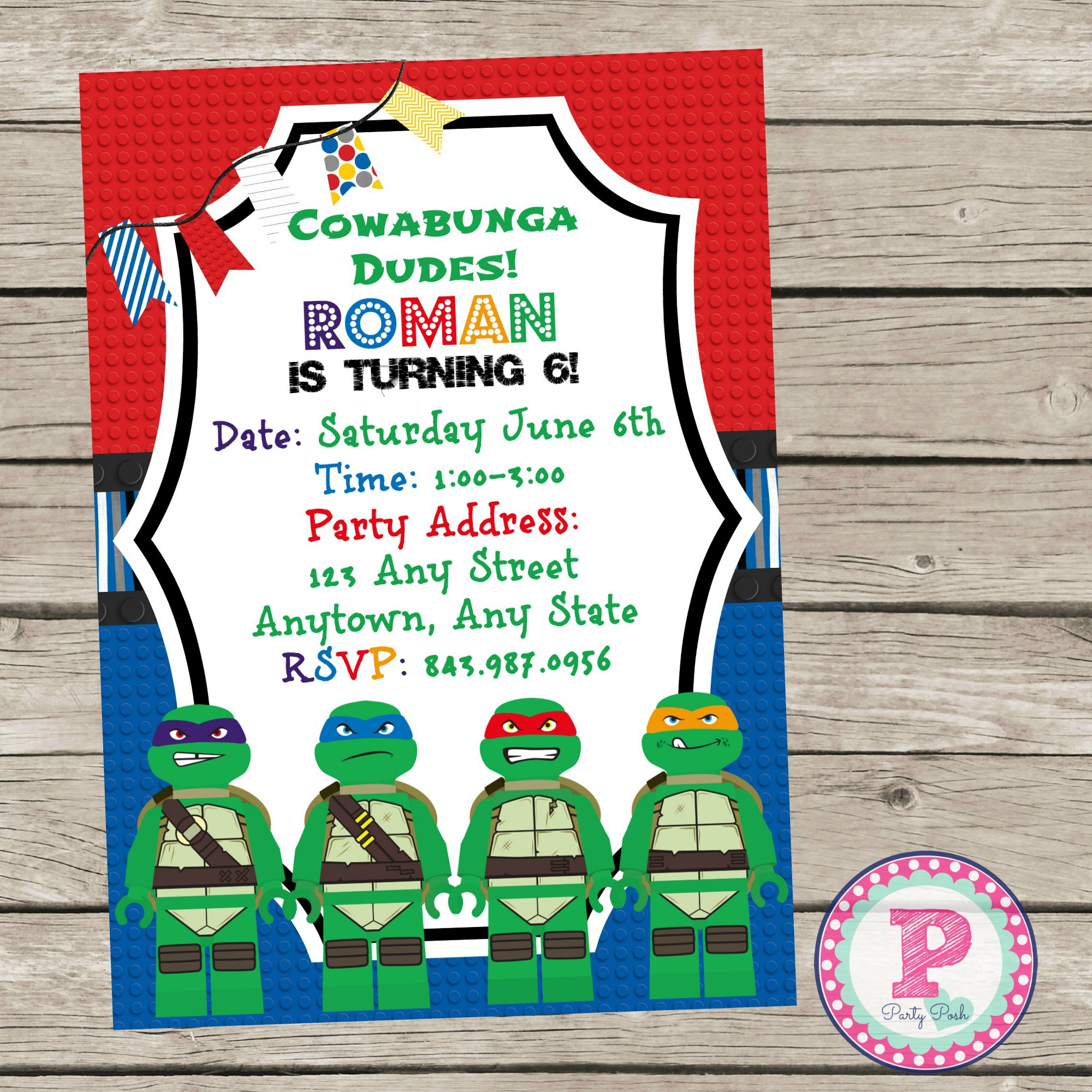 Ninja Turtle Printable Invitations