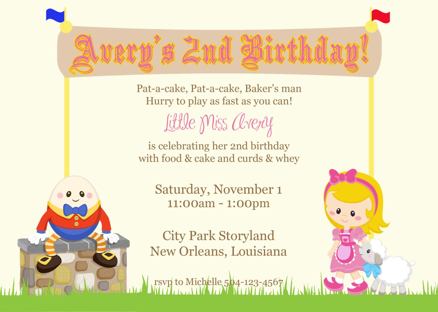 Nursery Rhyme Invitations Birthday